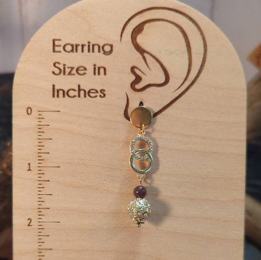 Garnet & Pavé Ball Drop Earrings