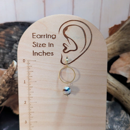 Iridescent Faceted Bead Hoop Earrings