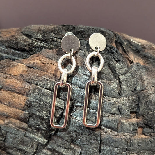 Silver-Tone Chain Link Drop Earrings