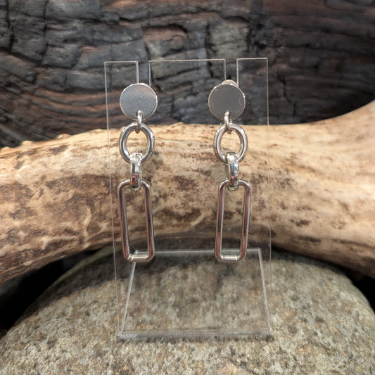 Silver-Tone Chain Link Drop Earrings
