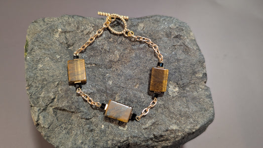 Golden Brown Chatoyant Stone Bracelet